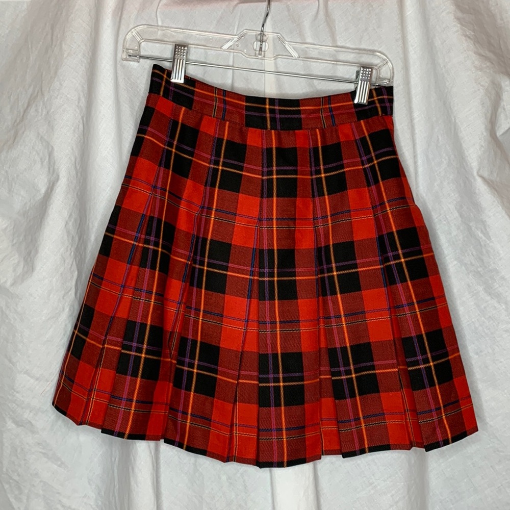 vintage Sostanza plaid pleated miniskirt